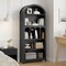 5-Tier Arched Bookshelf, Tall Storage Display Shelf, Black Bookcase